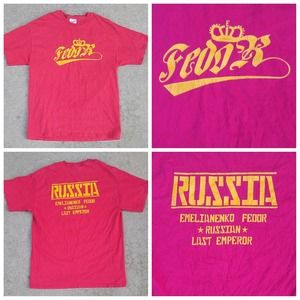 Vtg Pride FC Fedor Emelianenko T-shirt MMA UFC Russia